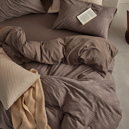 Soft Washed Cotton 4-Piece Bedding Set – Minimalist Solid Color