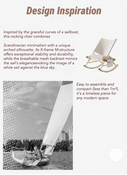 Modern Minimalist Rocking Lounge Chair – Foldable & Cushioned Relaxation Armchair for Living Room or Reading Nook