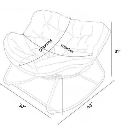Outdoor Papasan Rattan Rocking Chair with Soft Cushion