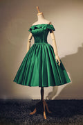 Simple green short prom dress, green evening dress