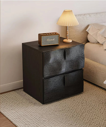 Modern Textured Wood Storage Cabinet