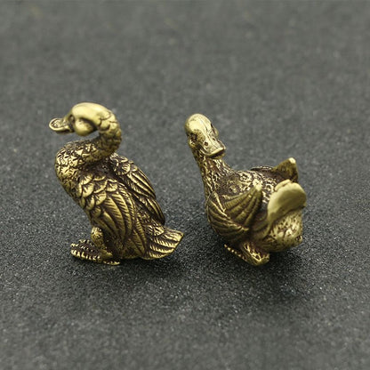 Mini Brass Duck Figurines – Pair of Collectible Desk Ornaments