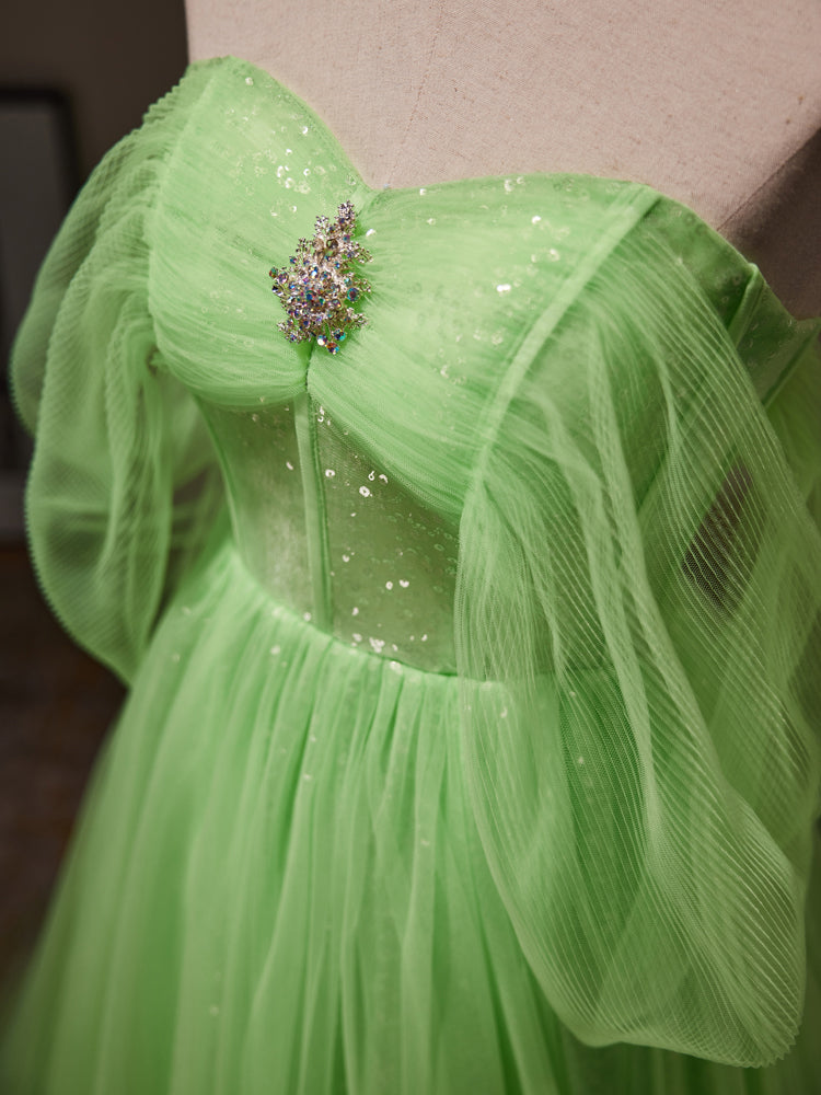 Green Tulle Prom Dresses