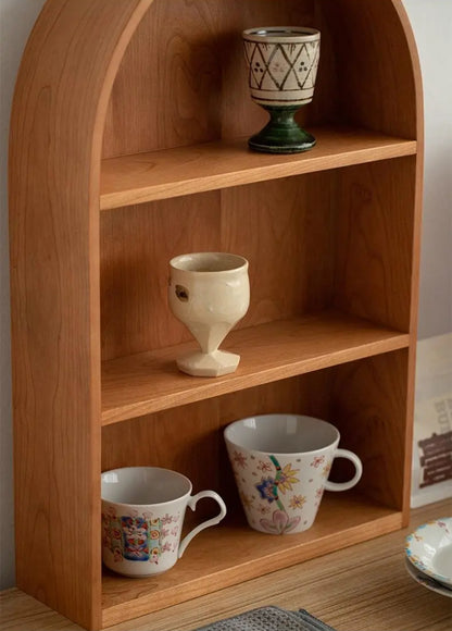 Arched Wooden Wall Shelf – Modern Minimalist Display Bookshelf