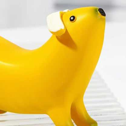 Banana Dog Resin Statue – Whimsical Dachshund Fruit Sculpture for Home, Garden, or Office Decor