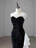 Mermaid Sequin Black Long Prom Dress, Black Long Formal Dress