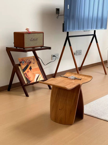 Butterfly Silhouette Wooden Stool