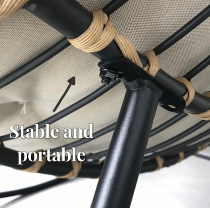 Outdoor Papasan Rattan Rocking Chair with Soft Cushion