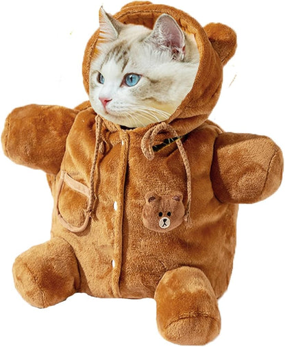 Pet Travel Bag Kit for Cat Dog Carrier Shoulder Bag (Teddy Bear Shape Crossbody Bag, Small)