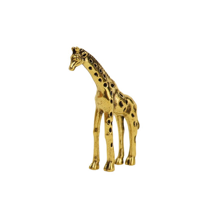 Solid Brass Giraffe Figurine – Elegant Mini Home Decor