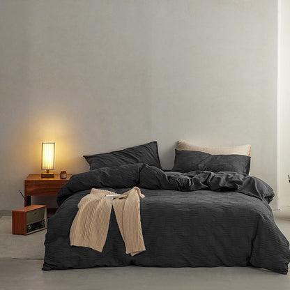 Soft Washed Cotton 4-Piece Bedding Set – Minimalist Solid Color