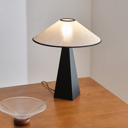 Minimalist Black Table Lamp with Linen Shade – Modern & Timeless