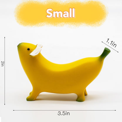 Banana Dog Resin Statue – Whimsical Dachshund Fruit Sculpture for Home, Garden, or Office Decor