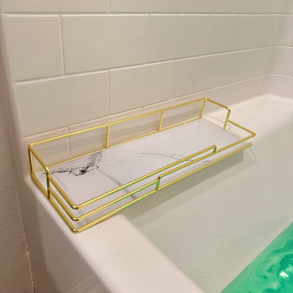 Elegant Gold Bathroom Tray – Modern Organizer for Toiletries
