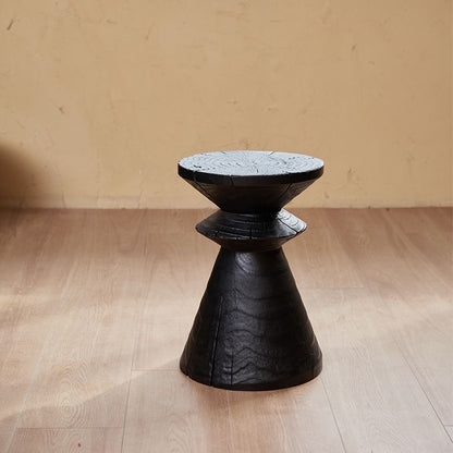 Sculptural Charred Wood Coffee Tables & Stools – Sustainable Café Decor