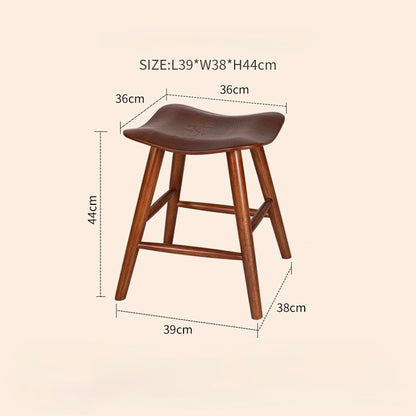 Mid-Century Modern Solid Wood Saddle Stool – Ergonomic Sculpted Low Stool