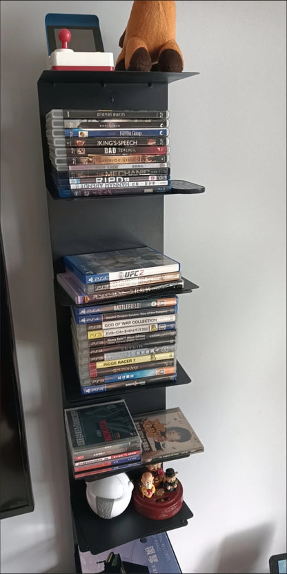 Modern Floating Metal Bookshelf - 5, 6, 8, and 9 Tier Vertical Storage | Space-Saving Metal Bookcase for Home & Office