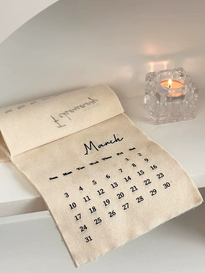 Minimalist Fabric Wall Calendar 2026