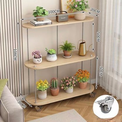Eden Tiered Rolling Plant Stand | 3-Tier Multi-Functional Display Cart