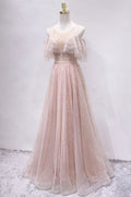 Unique tulle long prom dress, tulle long evening dress