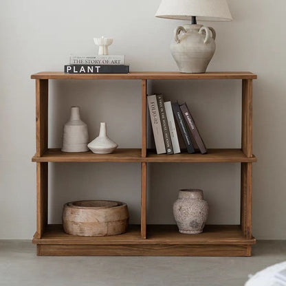 Modular Solid Wood Folding Bookshelf – 2-in-1 Transformable Display Rack & Room Divider