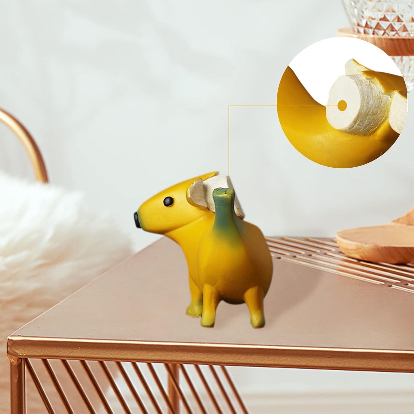 Banana Dog Resin Statue – Whimsical Dachshund Fruit Sculpture for Home, Garden, or Office Decor