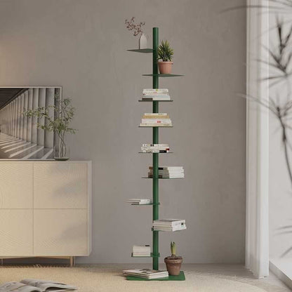 Minimalist Metal Spine Bookshelf | Vertical Tower Bookcase