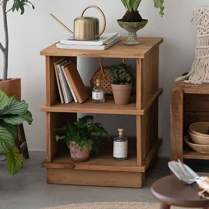 Modular Solid Wood Folding Bookshelf – 2-in-1 Transformable Display Rack & Room Divider