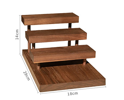 Multi-Tier Wooden Jewelry Display Stand with Modern Minimalist Design