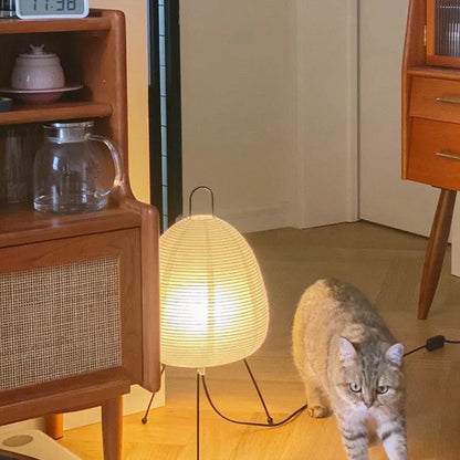 Japanese-Style Rice Paper Lantern Lamp – Handcrafted Bamboo Lighting