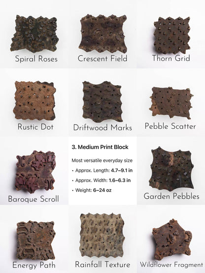 Vintage Hand-Carved Indian Wooden Block Stamp | Artisan Tabletop Decor & Textile Press