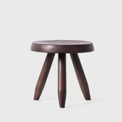Handcrafted Solid Wood Tripod Stool – Charlotte Perriand–Inspired