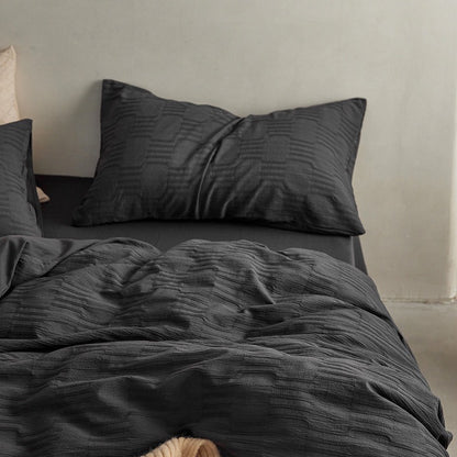 Soft Washed Cotton 4-Piece Bedding Set – Minimalist Solid Color