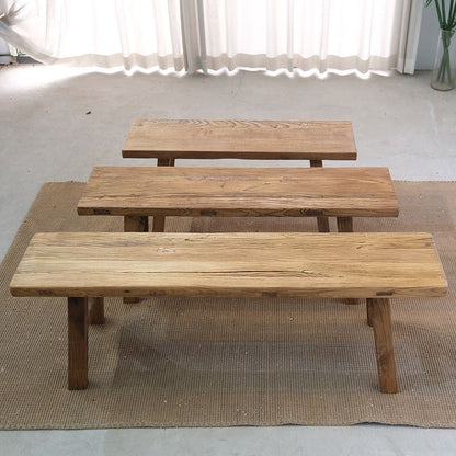 Handcrafted Reclaimed Wood Bench – Rustic Wabi-Sabi Stool & Entryway Seatin