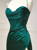 Mermaid Sweetheart Neck Green Long Prom Dress, Green Formal Evening Dress