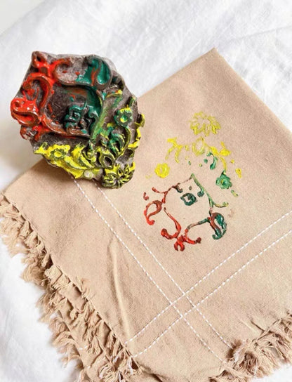 Vintage Hand-Carved Indian Wooden Block Stamp | Artisan Tabletop Decor & Textile Press