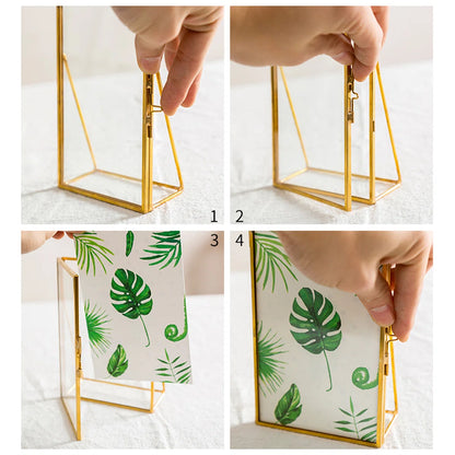 Gold-Edged Display Floating Picture Frames