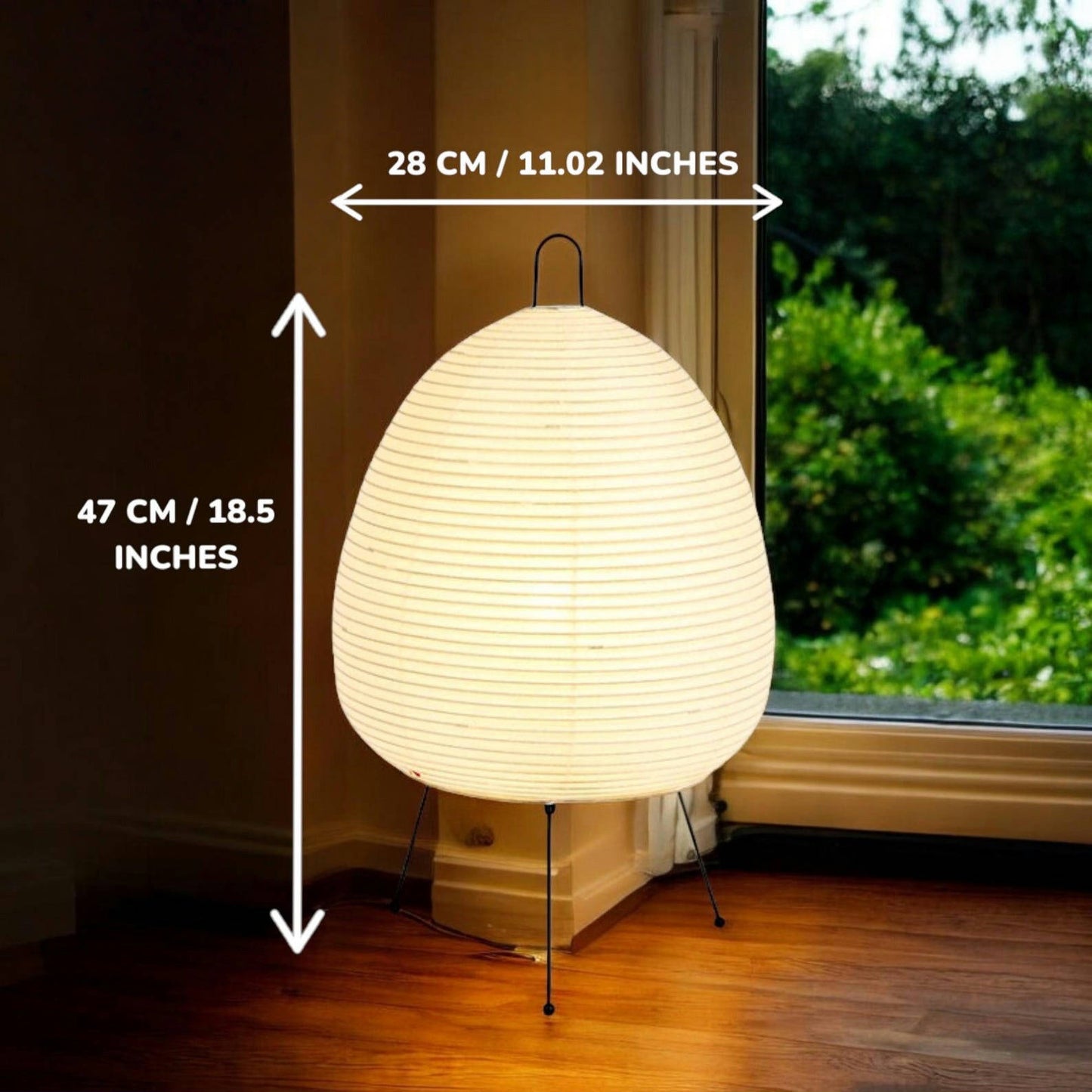 Japanese-Style Rice Paper Lantern Lamp – Handmade Decorative Lighting