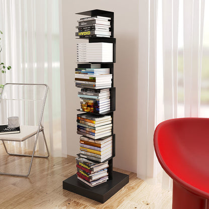 Modern Floating Metal Bookshelf - 5, 6, 8, and 9 Tier Vertical Storage | Space-Saving Metal Bookcase for Home & Office