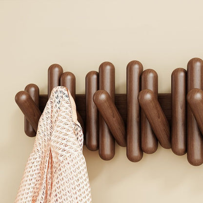 Solid Wood Coat Rack – Wall-Mounted Expandable Hanger