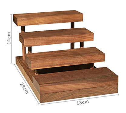 Multi-Tier Wooden Jewelry Display Stand with Modern Minimalist Design