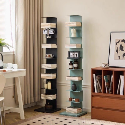 Floating Bookshelf - Vertical Storage | Space-Saving Metal Bookcase for Home & Office