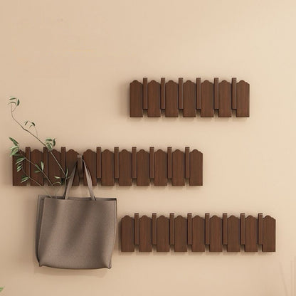 Modern Folding Wooden Wall Hook Rack (3–12 Hooks)