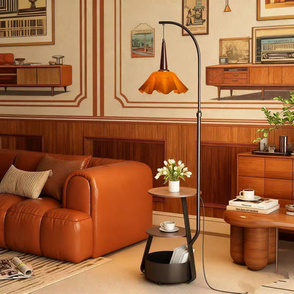 Modern Multi-Functional Floor Lamp with Shelves