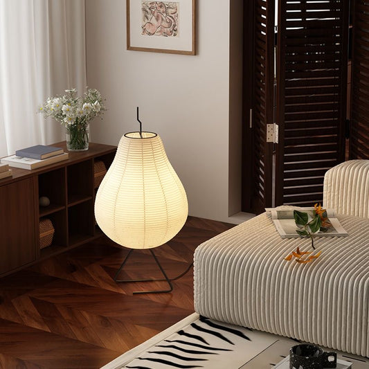 Modern Japanese Paper Floor Lamp – Soft Glow Ambient Lighting