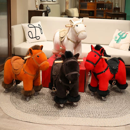 Plush Pony Pal | Interactive Rolling Ride-On Toy for Kids