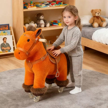 Plush Pony Pal | Interactive Rolling Ride-On Toy for Kids