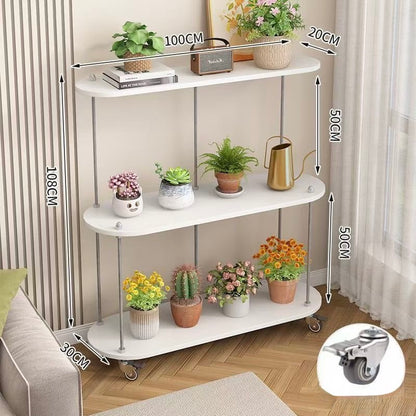 Eden Tiered Rolling Plant Stand | 3-Tier Multi-Functional Display Cart