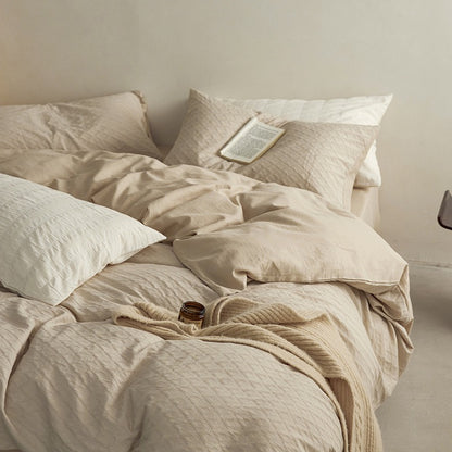 Soft Washed Cotton 4-Piece Bedding Set – Minimalist Solid Color