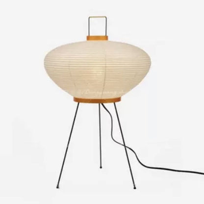 Japanese Wabi-Sabi Style Rice Paper Round Floor Lantern Lamp